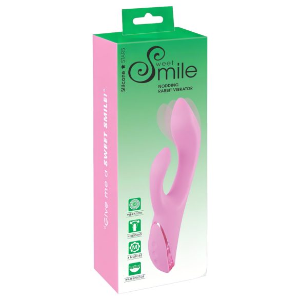 SMILE Nodding - punjivi vibrator s klitoralnim nastavkom (rozi)