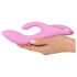 SMILE Nodding - punjivi vibrator s klitoralnim nastavkom (rozi)