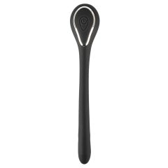   Penis Plug Dilator - uretralni vibrator na punjenje (0,6-1,1 cm) - crni