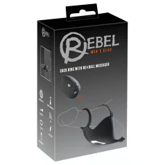   Rebel - penis prsten i vibrator za testise na punjenje - crni