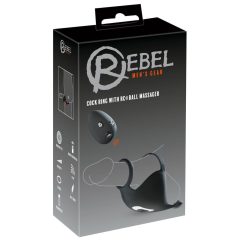   Rebel - prsten za penis na baterije za masiranje testisa (crni)