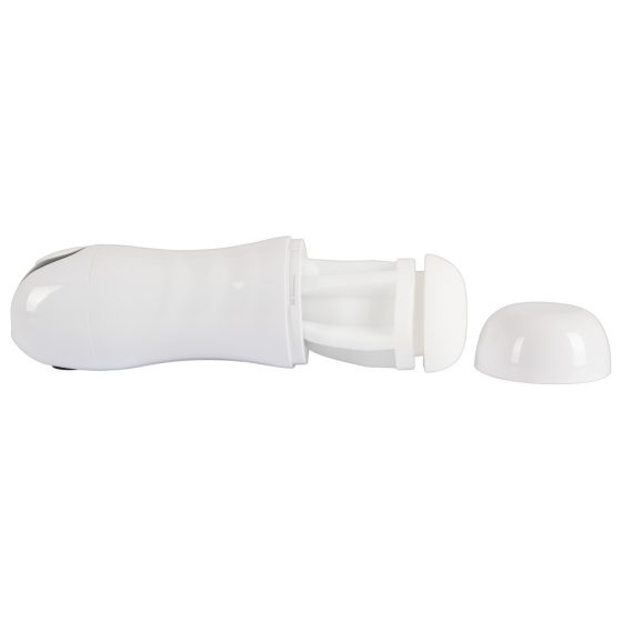STROKER - punjivi, usisno-vibrirajući masturbator (bijeli)