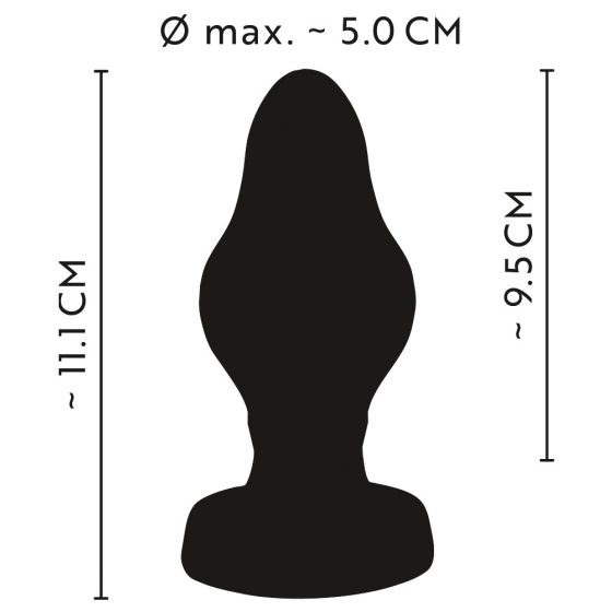 ANOS - super mekani, rebrasti analni dildo - 5cm (crni)