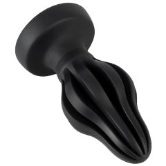 ANOS - super mekani, rebrasti analni dildo - 7cm (crni)