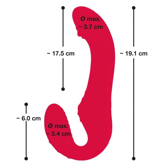 You2Toys Strapless - bežični strap-on vibrator - silikon - crveni