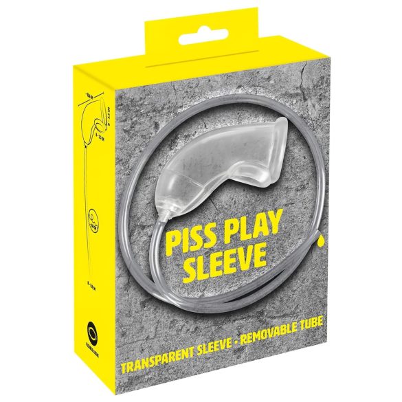You2Toys Piss Play rukavac - dodatak za penis s izlaznom cijevi (prozirno)