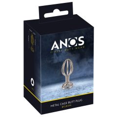   ANOS Metal (2,8 cm) - čelični analni dildo u kavezu (srebrni)