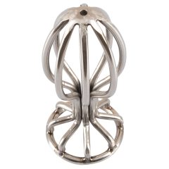   ANOS Metal (2,8 cm) - čelični analni dildo u kavezu (srebrni)