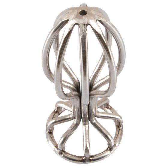 ANOS Metal (2,8 cm) - čelični analni dildo u kavezu (srebrni)