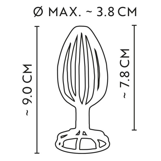 ANOS Metal (3.8cm) - analni dildo sa metalnim kavezom (srebrni)