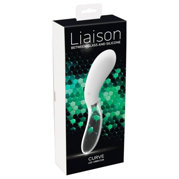 Liaison Curve - punjivi LED vibrator (prozirno-bijeli)