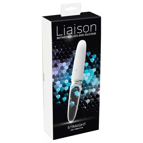 Liaison Straight - akumulatorski LED vibrator (prozirno-bijeli)