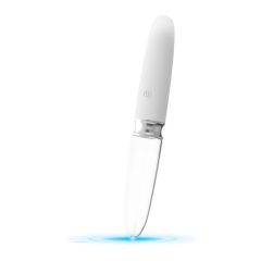   You2Toys Liaison - punjivi LED vibrator od silikonskog stakla (prozirno-bijeli)