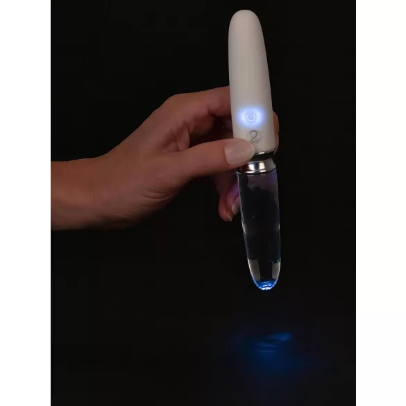 Liaison Straight - akumulatorski LED vibrator (prozirno-bijeli)
