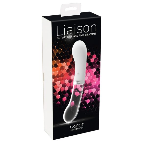 You2toys Liaison LED vibrator - prozirno-bijeli, silikon-staklo