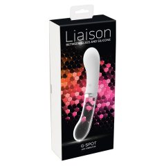   You2toys Liaison - punjivi LED vibrator od silikonskog stakla (prozirno-bijeli)