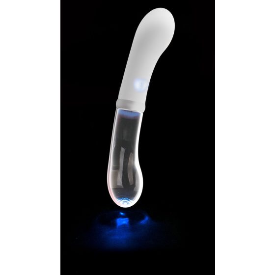You2toys Liaison - punjivi LED vibrator od silikonskog stakla (prozirno-bijeli)