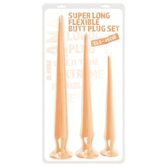 You2Toys - set ekstra dugih plug dilda (3 dijela) - prirodno