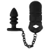 Black Velvets - silikonska penis cage s analnim čepom - crna