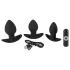 Black Velvets - analni vibrator set na punjenje - 3 dijela - crni
