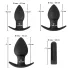 Black Velvets - analni vibrator set na punjenje - 3 dijela - crni