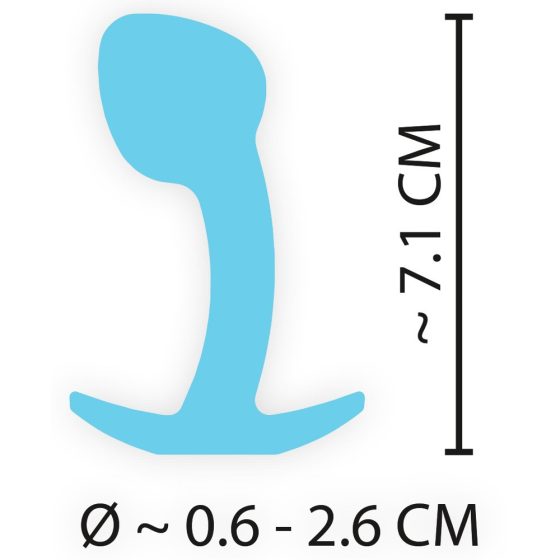 Cuties Mini Butt Plug - silikonski analni dildo - plavi (2,6 cm)