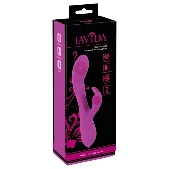 Javida Thumping Rabbit - 3-motorski vibrator s rukohvatom za klitoris (ljubičasta)