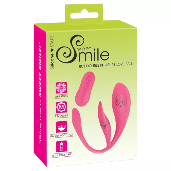 SMILE - prijenosno bežično vibrirajuće jaje s baterijom (roza)