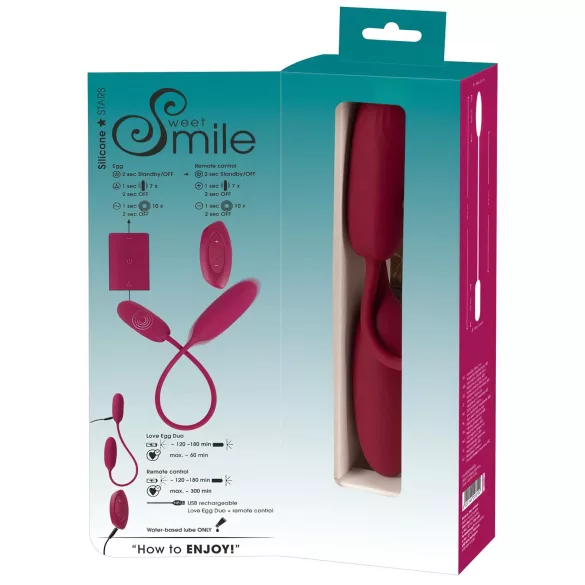 Smile Love Egg Duo - vibracijsko jaje za analnu i vaginalnu stimulaciju