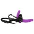 SMILE - dvostruki strap-on s gaćicama (ljubičasto-crni)