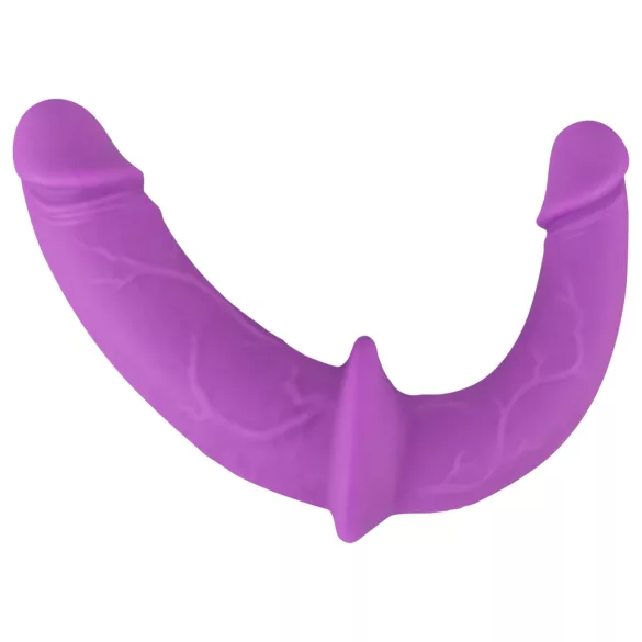 SMILE - dupli strap-on dildo s gaćicama - ljubičasto-crni