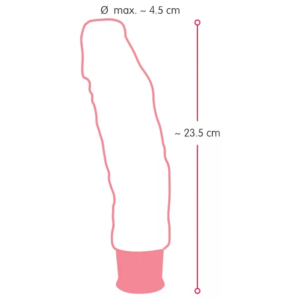 Nature Skin - realistični vibrator (prirodan, 23 cm)