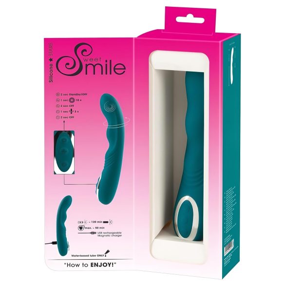 SMILE - G-točka vibrator s rotacijom - vodootporan, punjiv - zeleni