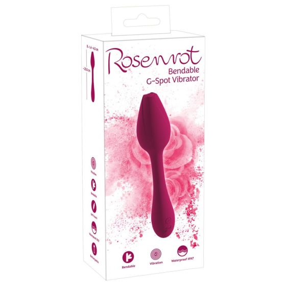 You2Toys Rosenrot - savitljivi vibrator za G-točku pupoljak ruže (crveni)