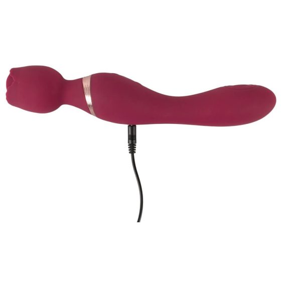 You2Toys Rosenrot - punjivi vibrator za masažu od ružičastih vlakana (crveni)