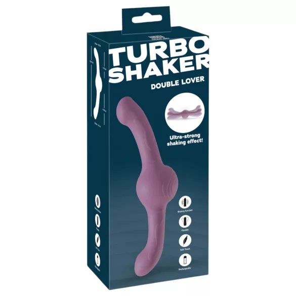 You2Toys - Dvostrani vibrator - Turbo Shaker - silikon, ljubičasti
