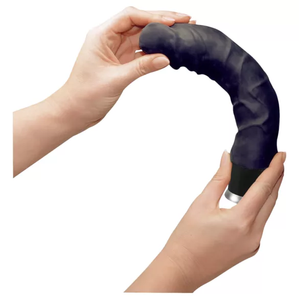 Nature Skin - realistični vibrator (crni, 22 cm)