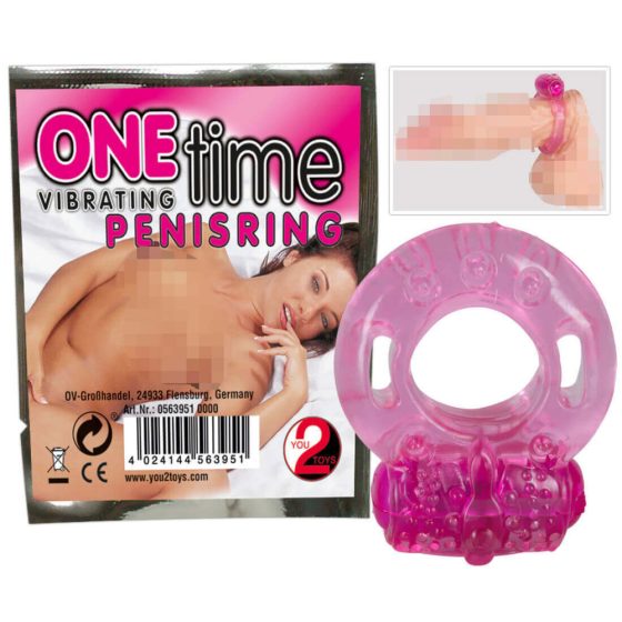 You2Toys - jednokratni vibrirajući prsten za penis (roza)