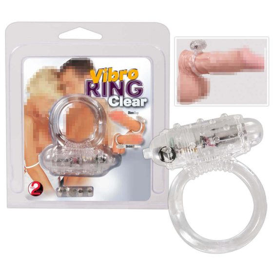 You2Toys - prozirni silikonski vibrirajući prsten za penis - proziran