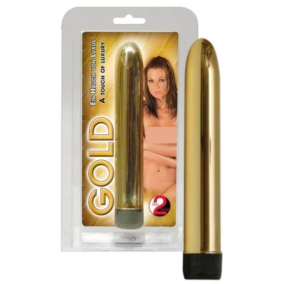 You2Toys - Metalik svjetlucavi vibrator - zlatne boje