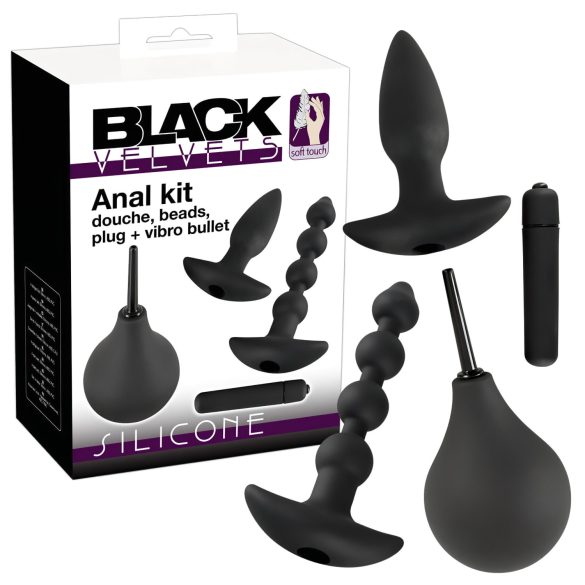 Crni Baršun analni set vibratora (4 dijela)