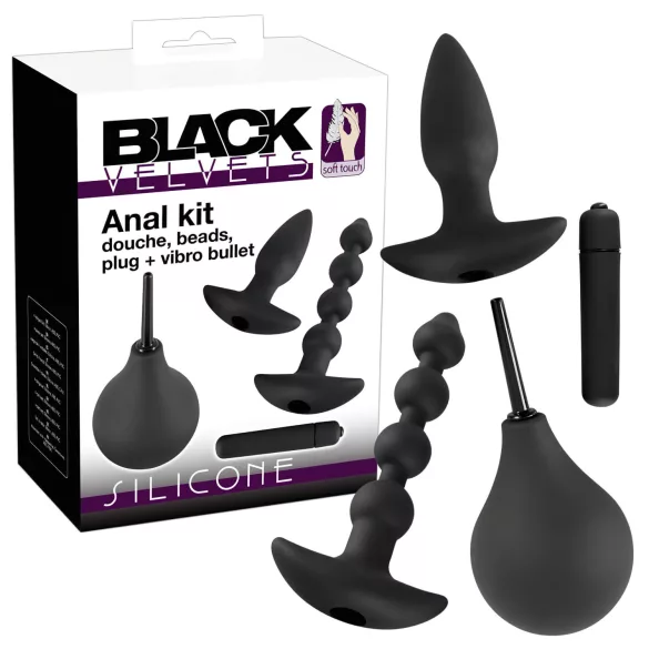 Black Velvets - analni vibrator set - 4 dijela