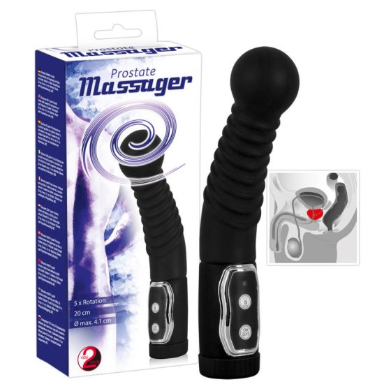 You2Toys - Masažer za prostatu - rotirajući vibrator za prostatu (crni)