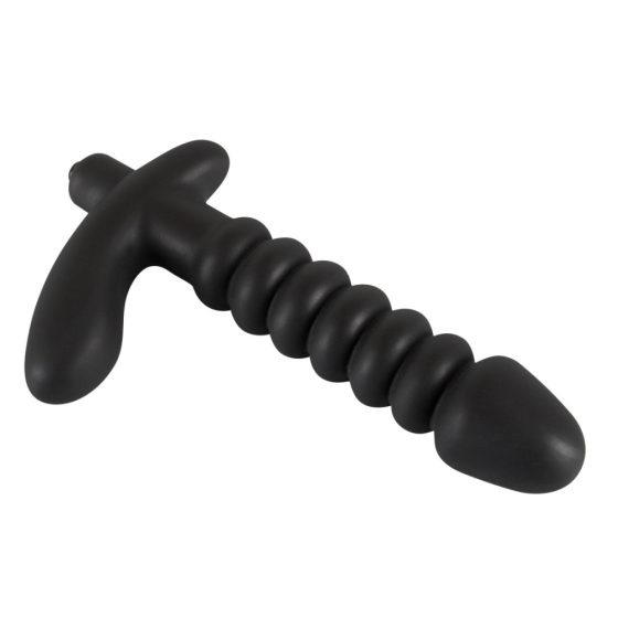 Black Velvet plisirani vibrator - srednji (crni)