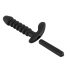 Black Velvet naborani vibrator srednji - crni