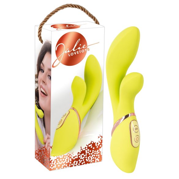 Jülie - vibrator s ležećim dijelom za klitoris (žutozelena)
