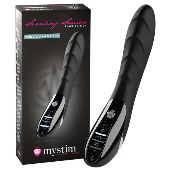 mystim Sizzling Simon - elektro vibrator - crni silikon