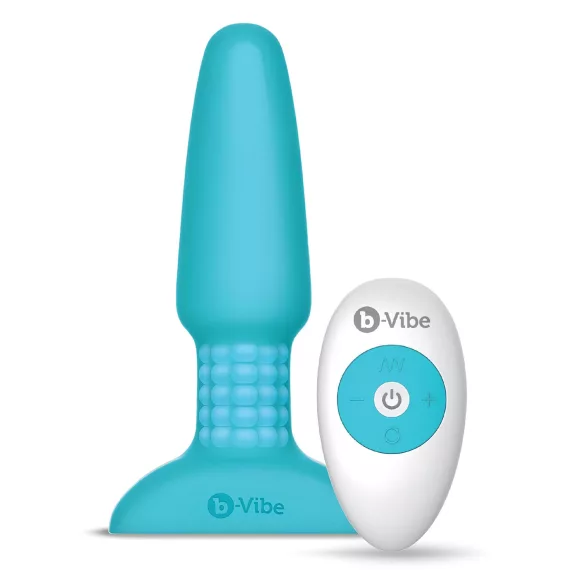 b-Vibe - analni vibrator s rotirajućim kuglicama - punjivi - tirkiz