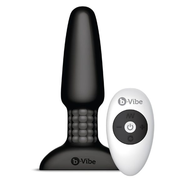 b-Vibe - rotirajući analni vibrator s kuglicama na punjenje (crni)