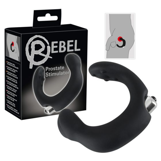 Rebel - zakrivljeni vibrator za prostatu (crni)